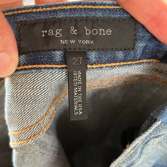 Rag & Bone Women's High Waisted Straight Leg Distressed Jeans Size 27 - Picture 7 of 9